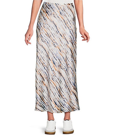 City Blues Bias Floral Pull-On Maxi Skirt