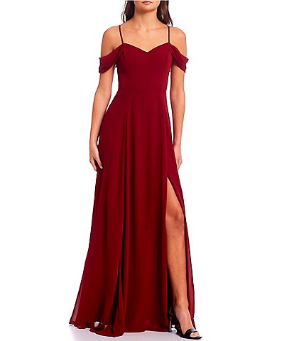 Glamour Red Long Sleeves Side Slit Prom Dress | Special Occasion Dress
