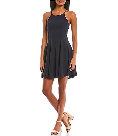 City Vibe Scoop Neck Fit-And-Flare Dress