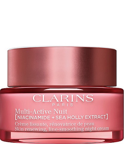 Clarins Multi-Active Night Moisturizer for Lines, Pores, Glow with Niacinamide for Dry Skin