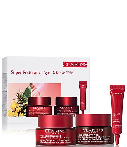 Clarins Super Restorative Anti-Aging Day & Night Skincare Trio Set
