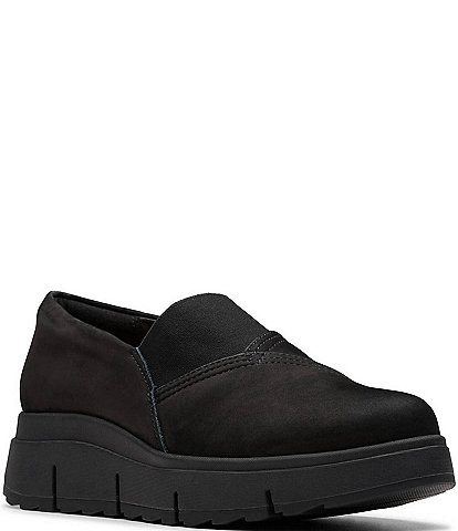 Clarks Artisan Loriini West Nubuck Suede Wedge Loafers