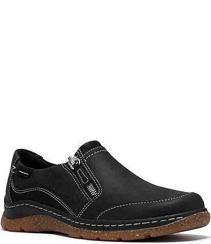 Clarks Artisan Orlene Eve Leather Side Zip Slip Ons