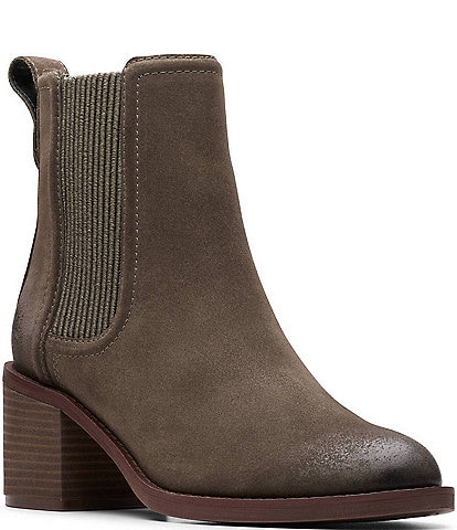 Clarks Chamberly Top Suede Chelsea Booties