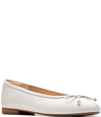 Clarks Signature Fawna Lily Leather Bow Ballet Flats
