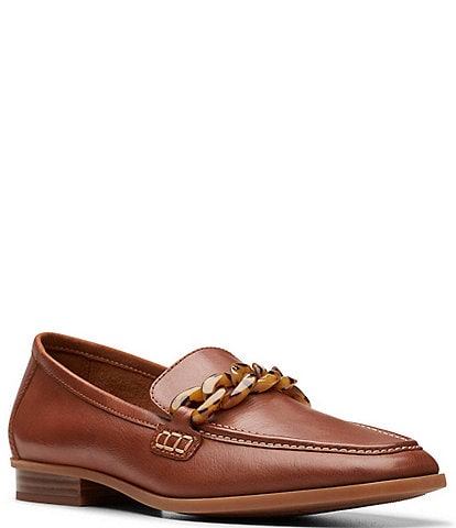 Clarks Artisan Sarafyna Iris Leather Chain Loafers