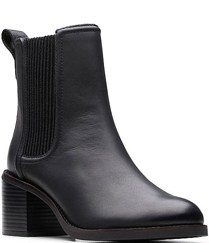 Clarks Signature Chamberly Top Leather Chelsea Booties