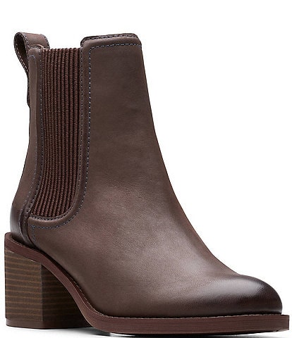 Clarks Signature Chamberly Top Leather Chelsea Booties