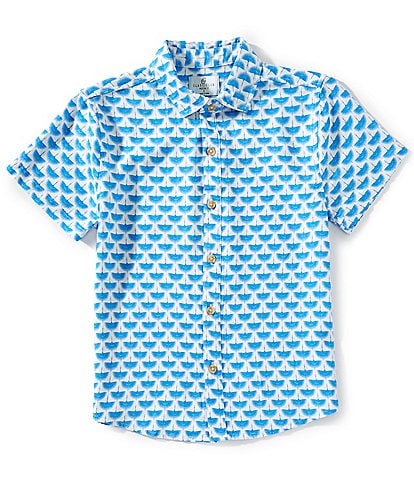 Class Club Big Boys 8-20 Crane Print Woven Shirt