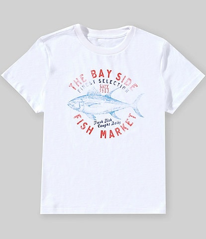 Class Club Big Boys 8-20 Fish Market Screen Print Graphic T-Shirt