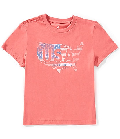 Class Club Big Boys 8-20 Land Of The Free USA Screen Print T-Shirt