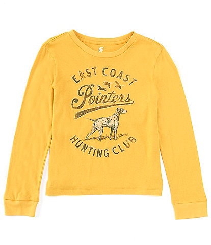 Class Club Big Boys 8-20 Long Sleeve Pointer Dog Graphic T-Shirt