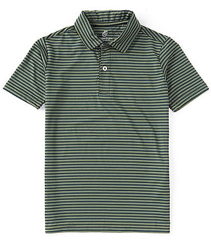 Class Club Big Boys 8-20 Short Sleeve Feeder Stripe Preformance Polo Shirt
