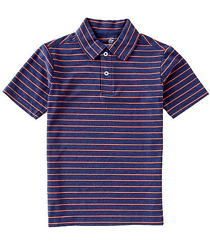 Class Club Big Boys 8-20 Short Sleeve Jersey Stripe Polo Shirt