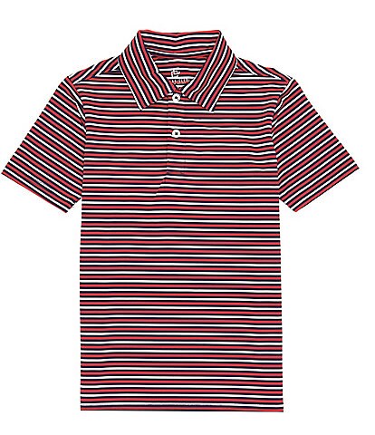 Class Club Big Boys 8-20 Short Sleeve Striped Synthetic Polo