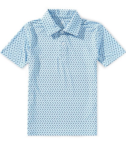 Class Club Big Boys 8-20 Short Sleeve Synthetic Baseball Bat Print Polo Shirt