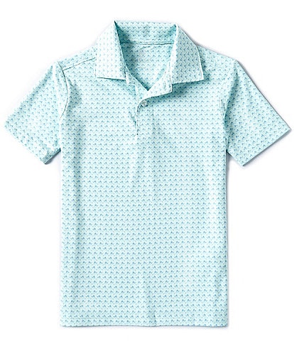 Class Club Big Boys 8-20 Short Sleeve Synthetic Swordfish Print Polo Shirt