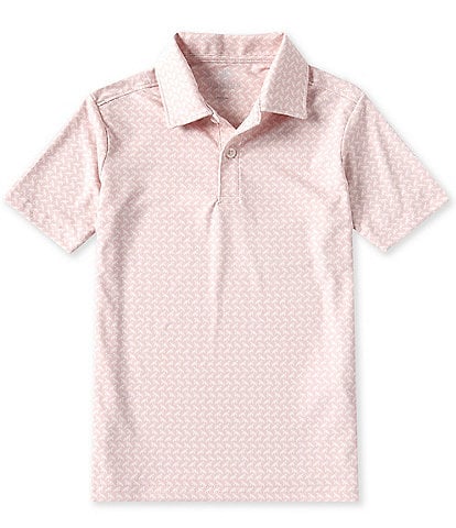 Class Club Big Boys 8-20 Short Sleeve Turtle Print Synthetic Polo Shirt
