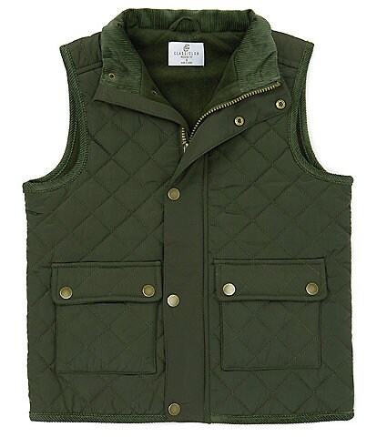 Class Club Big Boys 8-20 Sleeveless Quilted Snap Front Vest