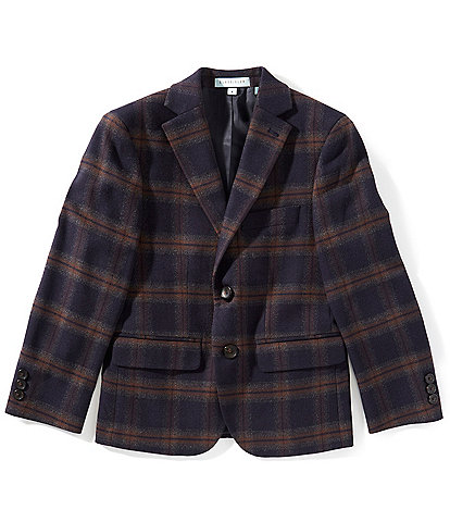 Class Club Big Boys Blurred Plaid Blazer