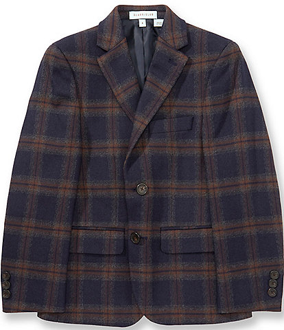 Class Club Big Boys Blurred Plaid Blazer