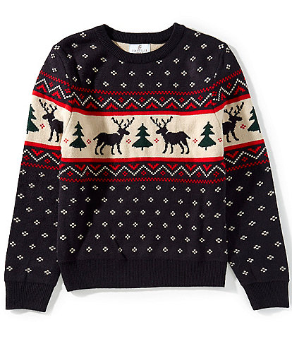 Class Club Big Boys Deer Intarsia Sweater