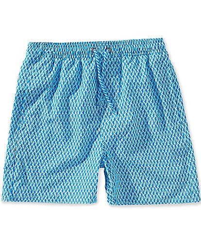 Class Club Big Boys Linear Shark Print Swim Trunks