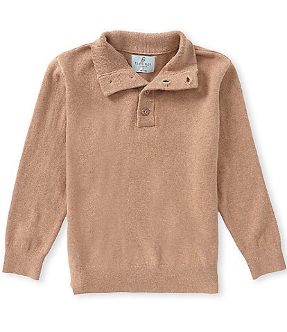 Class Club Big Boys Long Sleeve Button Mock Neck Cashmere Blend Sweater