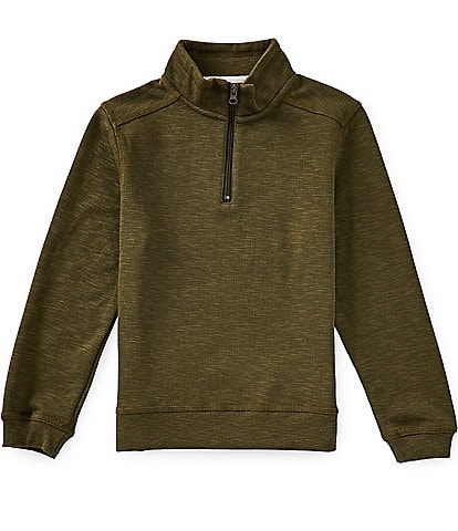 Class Club Big Boys Long Sleeve Quarter Zip Slub Pullover