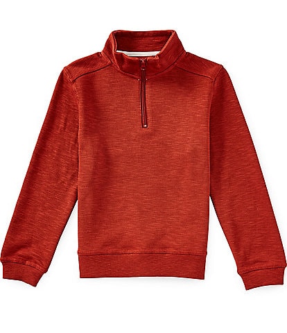Class Club Big Boys Long Sleeve Quarter Zip Slub Pullover