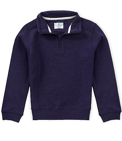 Class Club Big Boys Long Sleeve Quarter Zip Slub Pullover