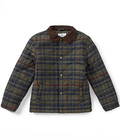 Class Club Big Boys Plaid Quilted Snap Front Barn Coat