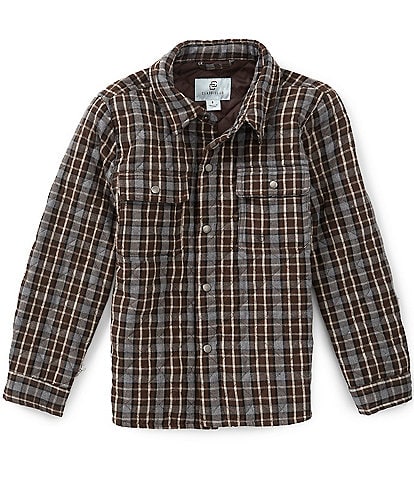 Class Club Big Boys Plaid Snap-Front Quilted Shacket