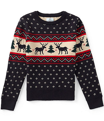 Class Club Big Boys Polar Bear Intarsia Crew Neck Sweater