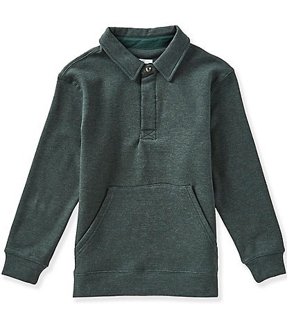  Big Boys Snap Placket Long Sleeve Fleece Pullover