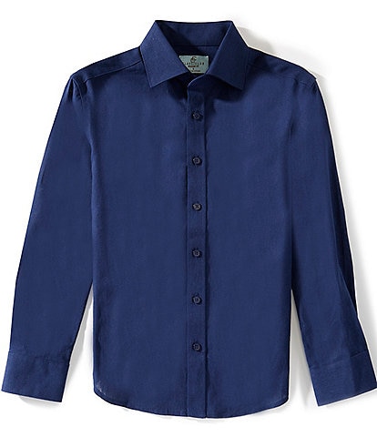 Class Club Big Boys Solid Linen Long Sleeve Shirt