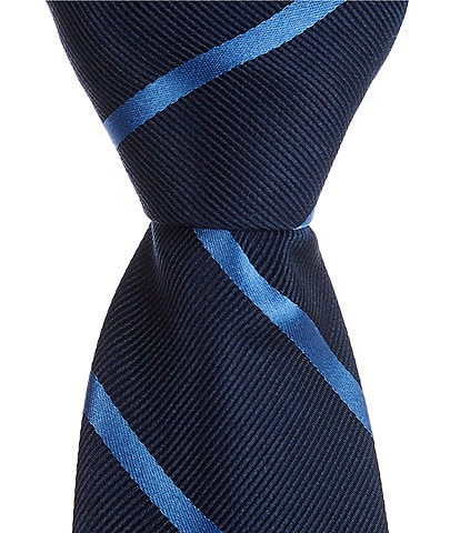 Class Club Boys 14" Bias Stripe Zipper Tie