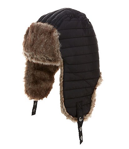 Class Club Boys Faux Fur And Fleece Lined Solid Puffer Trapper Hat