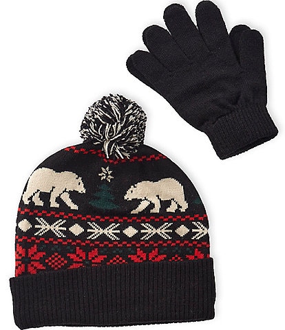 Class Club Boys Polar Bear Fair Isle Hat & Glove Set