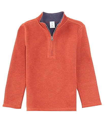 Class Club Little Boys 2T-7 Long Sleeve 1/4 Zip Reversible Flatback Ribbed Pullover