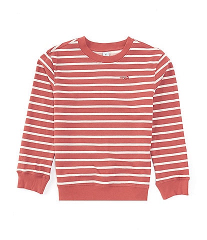 Class Club Little Boys 2T-7 Long Sleeve French Terry Stripe Crew Neck Pullover
