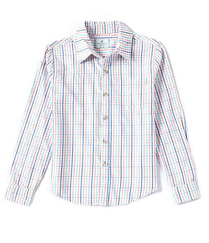 Class Club Little Boys 2T-7 Long Sleeve Grid Pattern Sport Shirt