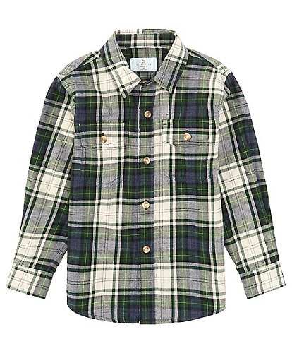 Class Club Little Boys 2T-7 Long Sleeve Medium Plaid Button-Up Sport Shirt