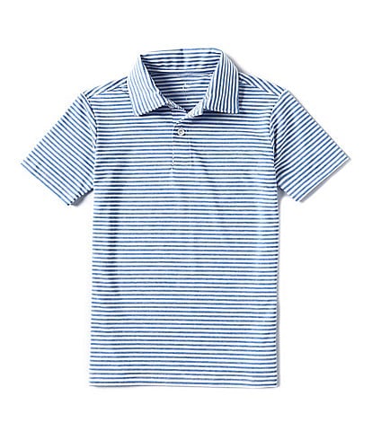 Class Club Little Boys 2T-7 Short Sleeve Heather Feeder Stripe Synthetic Polo Shirt