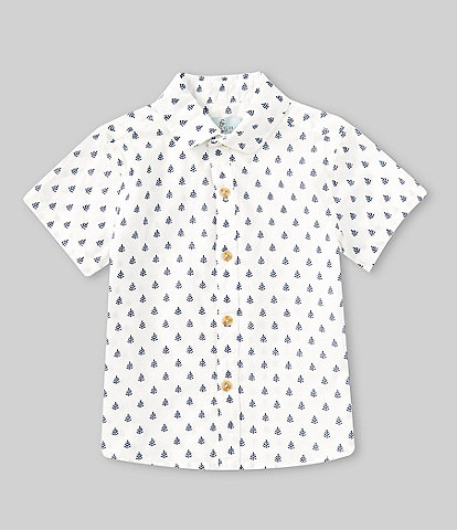 Class Club Little Boys 2T-7 Short Sleeve Leaf Print Woven Shirt