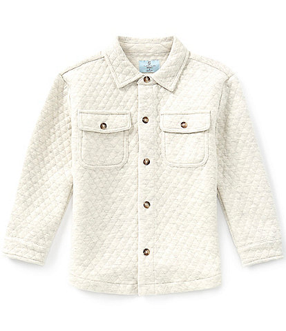Class Club Little Boys Knit Quilted Button Front Long Sleeve Shacket