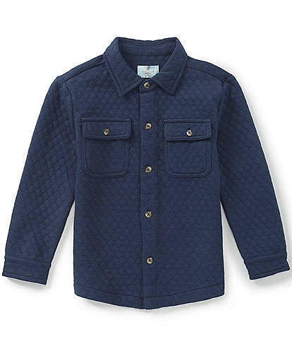 Class Club Little Boys Knit Quilted Button Front Long Sleeve Shacket