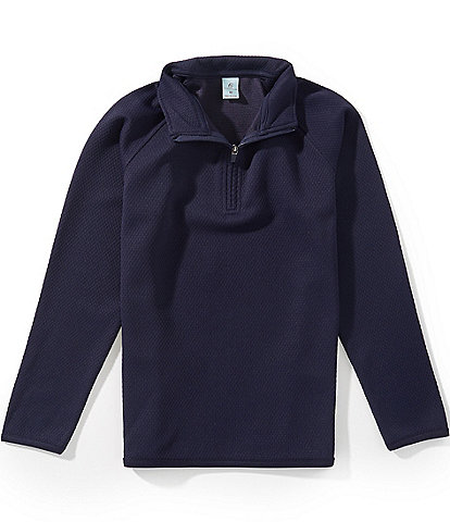 Class Club Little Boys Popcorn Texture Quarter-Zip Long Sleeve Pullover