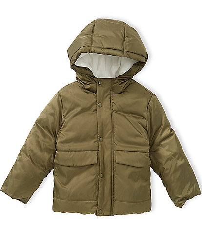 Class Club Little Boys Snap Front Fleece Lined Puffer Coat