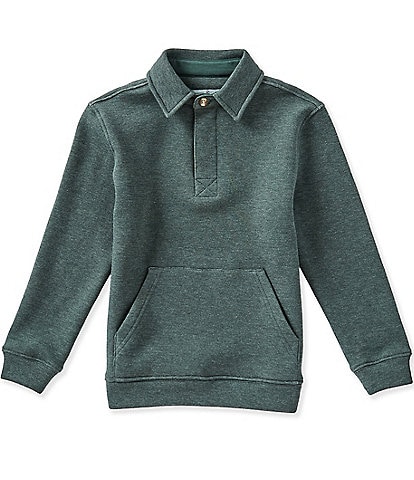 Class Club Little Boys Snap Placket Long Sleeve Fleece Pullover